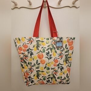 NWT Canvas Reusable Tote Bag with Oranges and Lemons